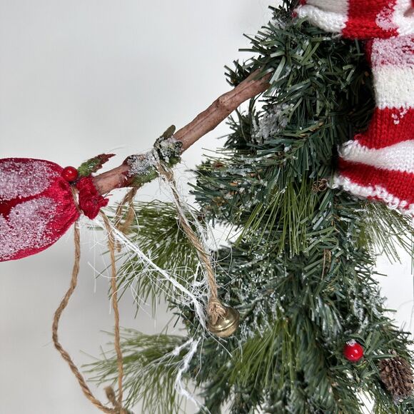 Vintage Ugly Christmas Tree Figurine Snowman Bendable Tabletop Mantel 23" Tall - Picture 11 of 13